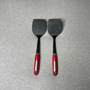 Betty Crocker Red Handle Plastic Spatulas 2 PCS. Set